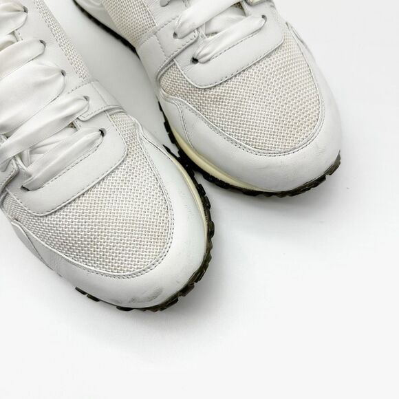 LOUIS VUITTON White Run Away Sneaker White Damier Size 39.5 LV Logo Running Shoe - Picture 5 of 13